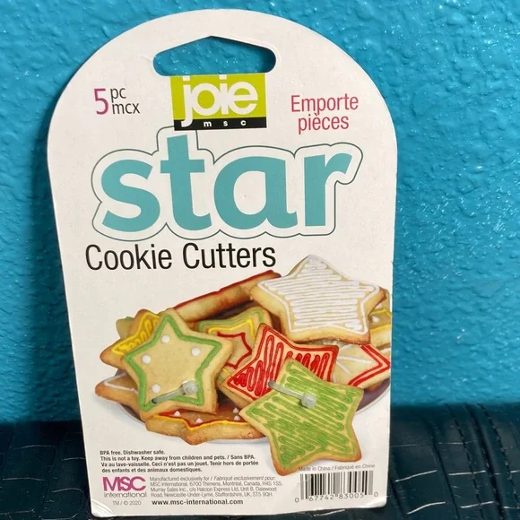 5 for $10: NWT Joie MSC 5 Piece Multicolor Star Cookie Cutters - Picture 2 of 2